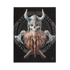 19x25cm Viking Skull Canvas Plaque by Anne Stokes