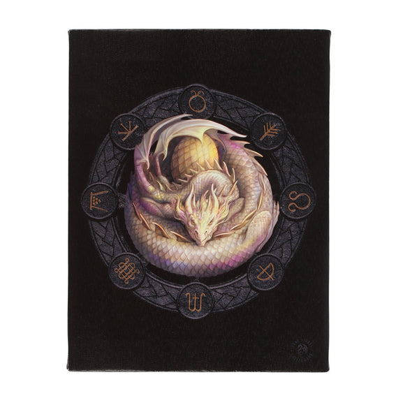 19x25cm Ostara Dragon Canvas Plaque by Anne Stokes