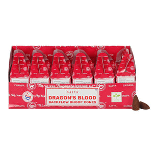 Box of 6 Satya Dragon's Blood Backflow Dhoop Cones