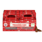 Box of 6  Dragons Fire Backflow Dhoop Cones by Satya