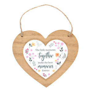 Little Moments Together Hanging Heart Sign