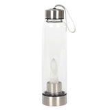 Clear Quartz Energising Glass Water Bottle