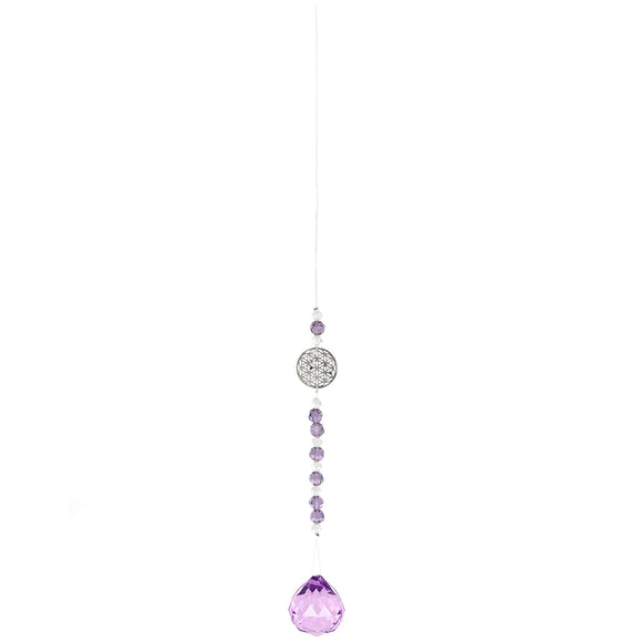 Purple Hanging Flower of Life Crystal