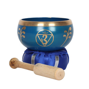 Deep Blue Third Eye Chakra Brass Singing Bowl