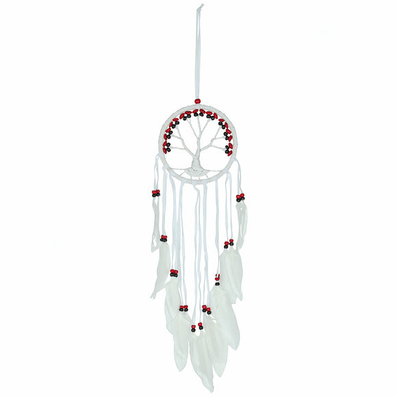 White Tree of Life Dreamcatcher with Beads