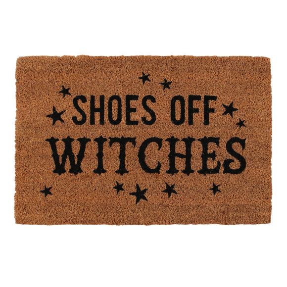 Shoes Off Witches Natural Doormat