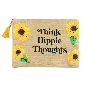 Think Hippie Thoughts Sunflower Makeup Bag