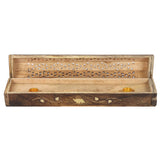 Mango Wood Incense Box with Brass Elephant Inlay