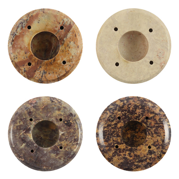 Set of 4 Round Soapstone Incense Holders