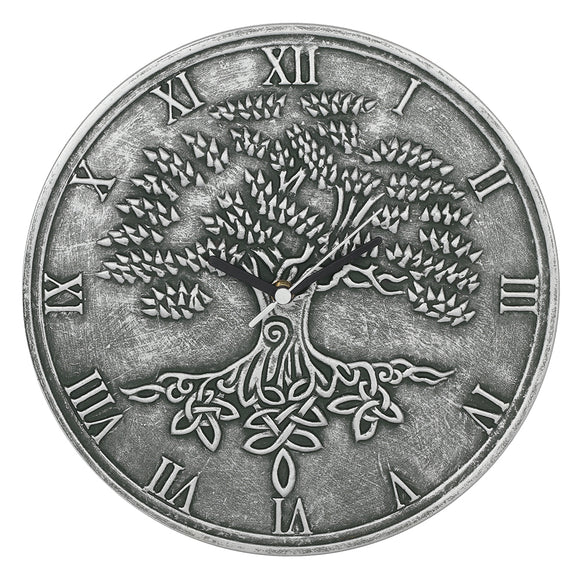 Silver Effect Tree of Life Clock by Lisa Parker