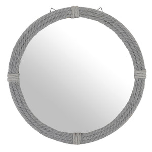 Round Grey Rope Mirror