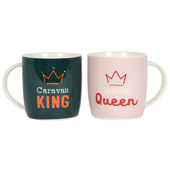 Caravan King and Queen Mug Set