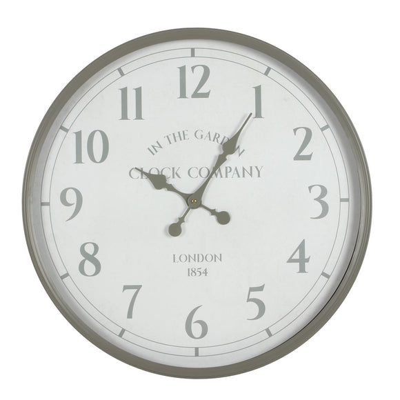Grey Garden Clock with Glass