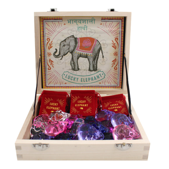 Box of 20 Lucky Glass Elephants