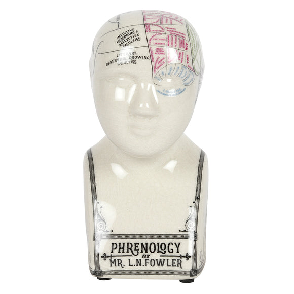 Small Crackle Phrenology Head Ornament