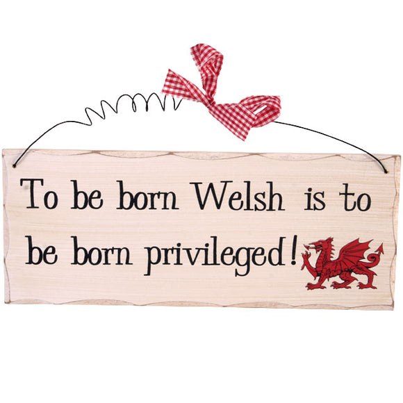 To Be Born Welsh Hanging Sign