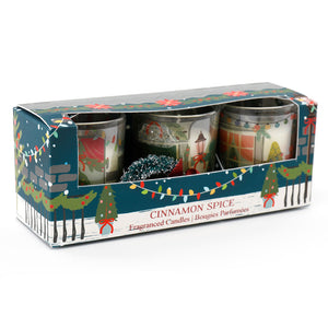 Christmas Shop Cinnamon Spice Scented Candle Trio