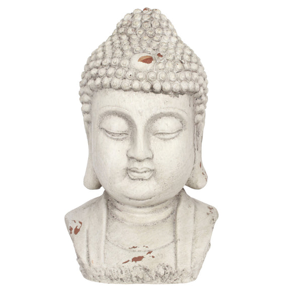 28cm White Garden Buddha Head