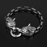 Nordic Vikings Celtic Wolf Head Bracelets Mens Stainless Steel Oding Wolf Bangles Amulet Never Fade Gold King Chain Rock Jewelry