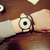 Hot fashion quartz-watch BGG brand unique dial design minimalist lovers' watch leather - Syco Shopper